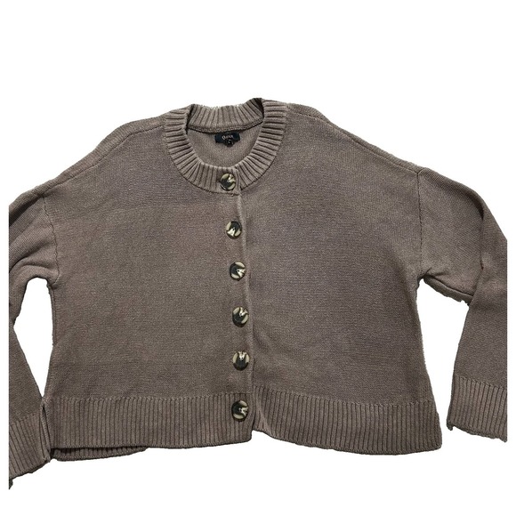 Quince Sweaters - Quince 100% Women's L Organic Cotton Cropped Cardigan Camel Color